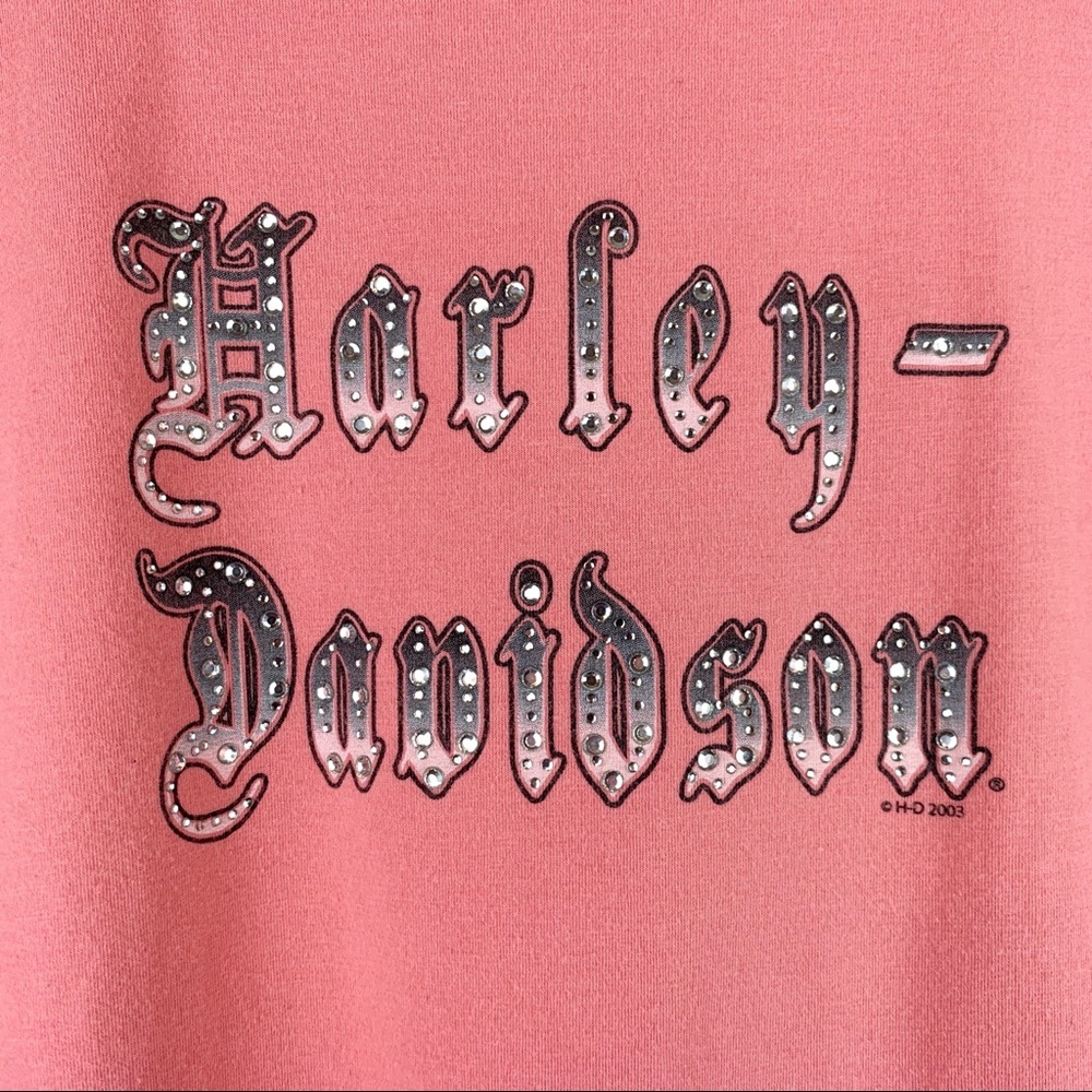 HARLEY-DAVIDSON SS Rhinestone Bling Graphic Tee L - Picture 2 of 5